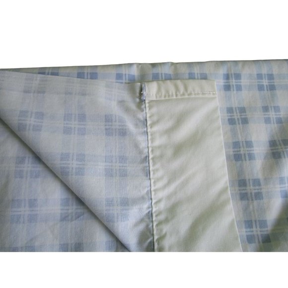 Laura Ashely Hampton Quartet Light Blue Plaid Twin Top Sheet Vintage Country EUC - Picture 7 of 14